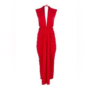 Baobab Collection Nia Vibrant Red Backless Dress